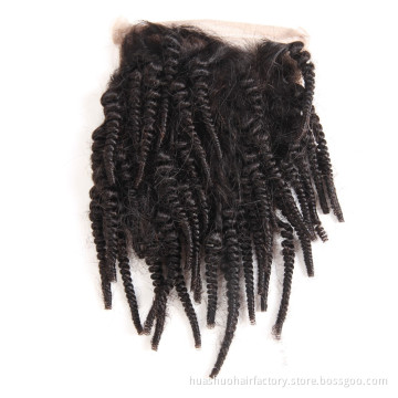Huashuo Highest Discounts Buy Cuticle Aligned Brazilian Raw Virgin Fumi Unprocessed Virgin Raw Spring Curl Lace Closure
